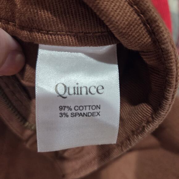 QUINCE Rust Organic Stretch Cotton Twill Wide Leg Cropped Pants size 30 - Picture 3 of 9